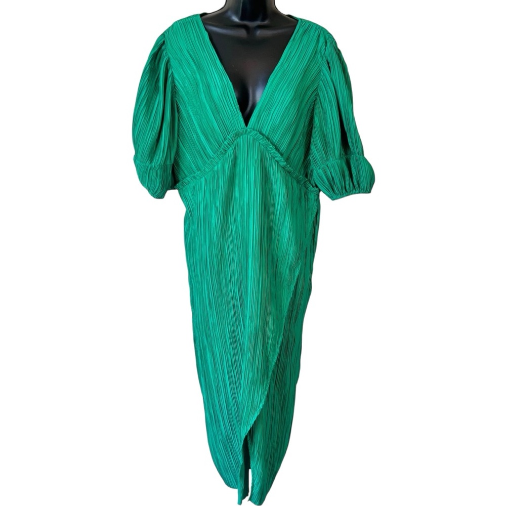 Anthropologie V-Neck Pleated Slim Midi Dress - Picture 12 of 12